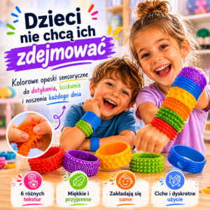 SnapBand - Antystresowe Opaski Sensoryczne dla Dzieci (6 szt.)